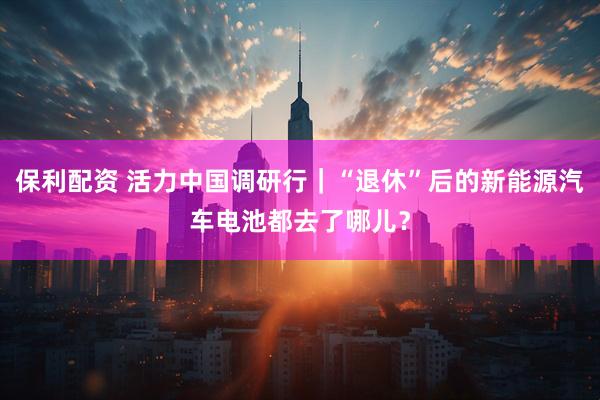 保利配资 活力中国调研行｜“退休”后的新能源汽车电池都去了哪儿？