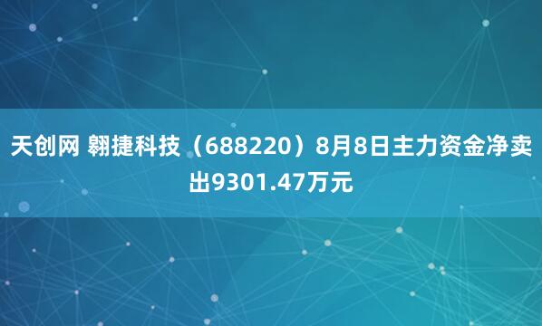 天创网 翱捷科技（688220）8月8日主力资金净卖出9301.47万元