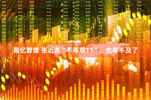 高亿管理 张近东“不等双11”，也等不及了