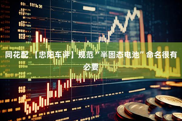 同花配 【忠阳车评】规范“半固态电池”命名很有必要